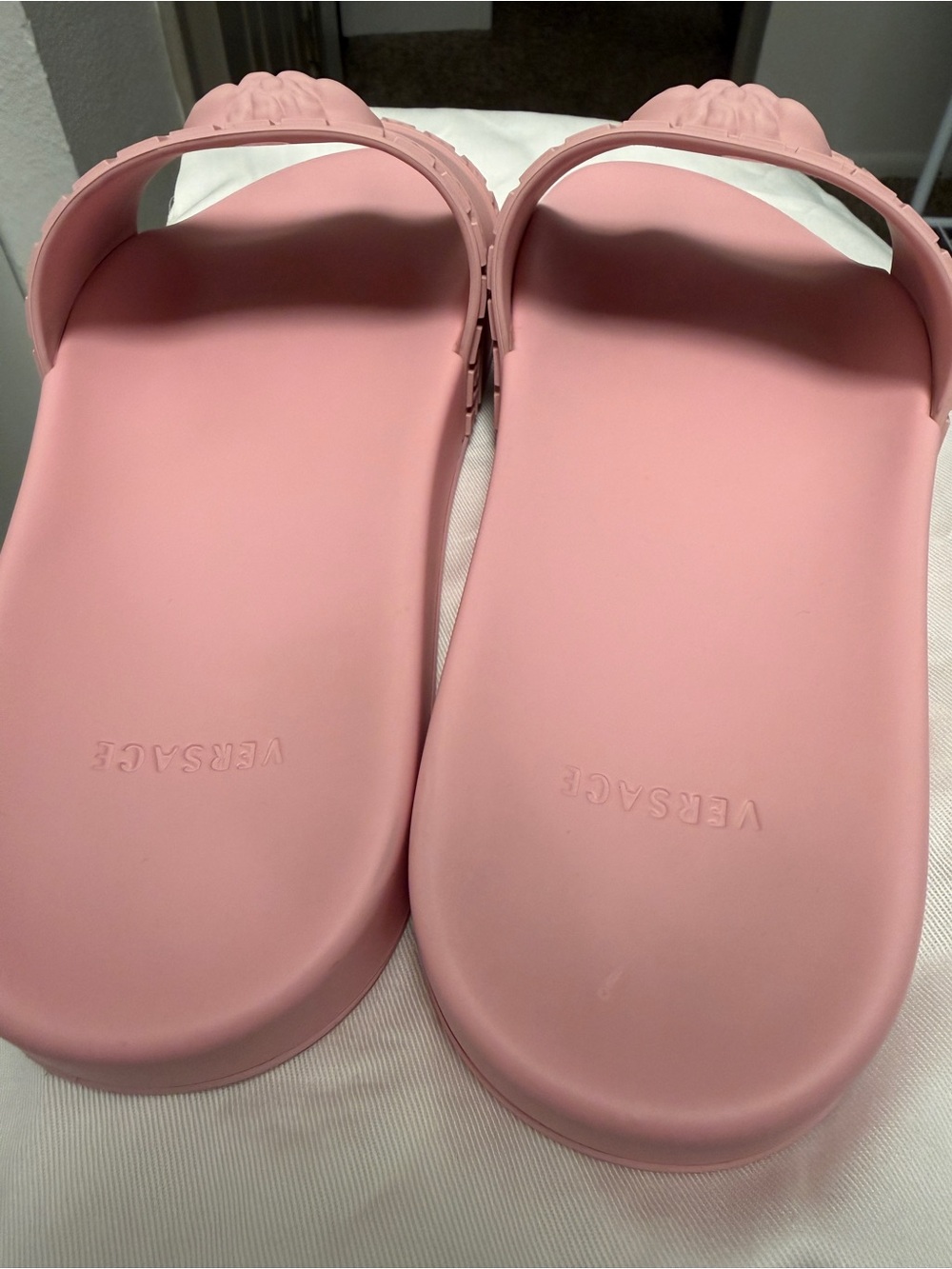 Versace Pink Medusa Slides - Picture 9 of 10